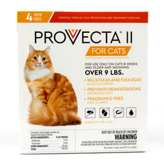 Provecta bottle application shows easy topical treatment for large cats.