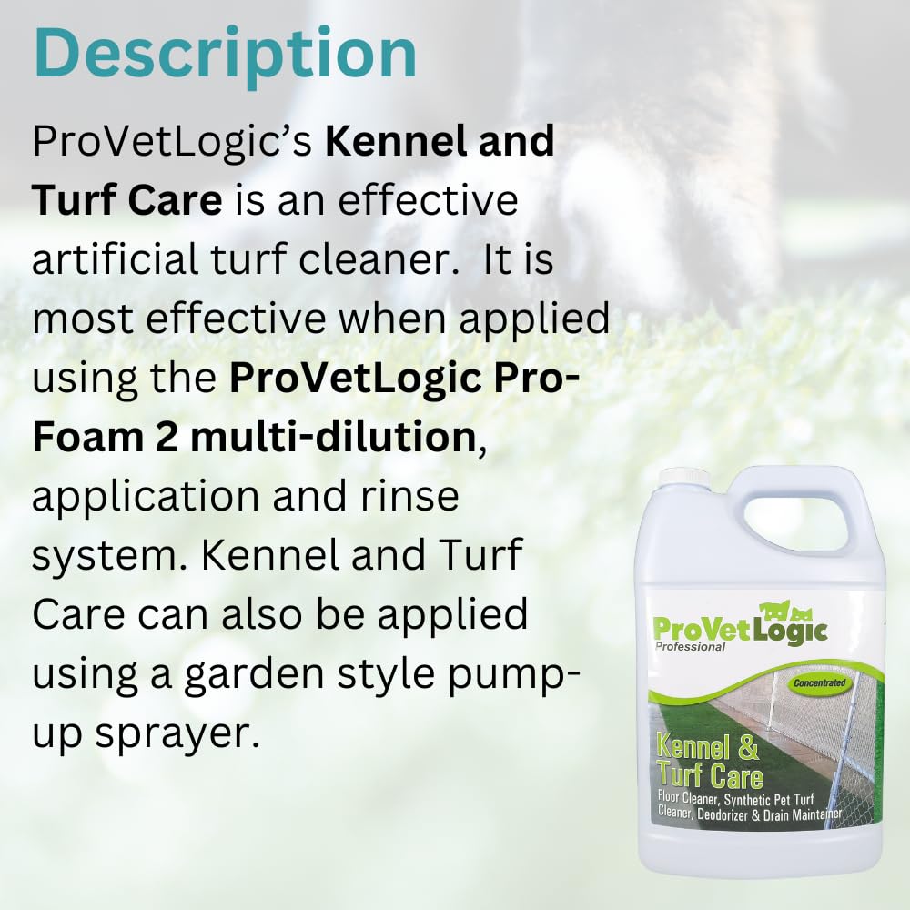 ProVetLogic foaming sprayer bottle illustrates easy application for turf and floors