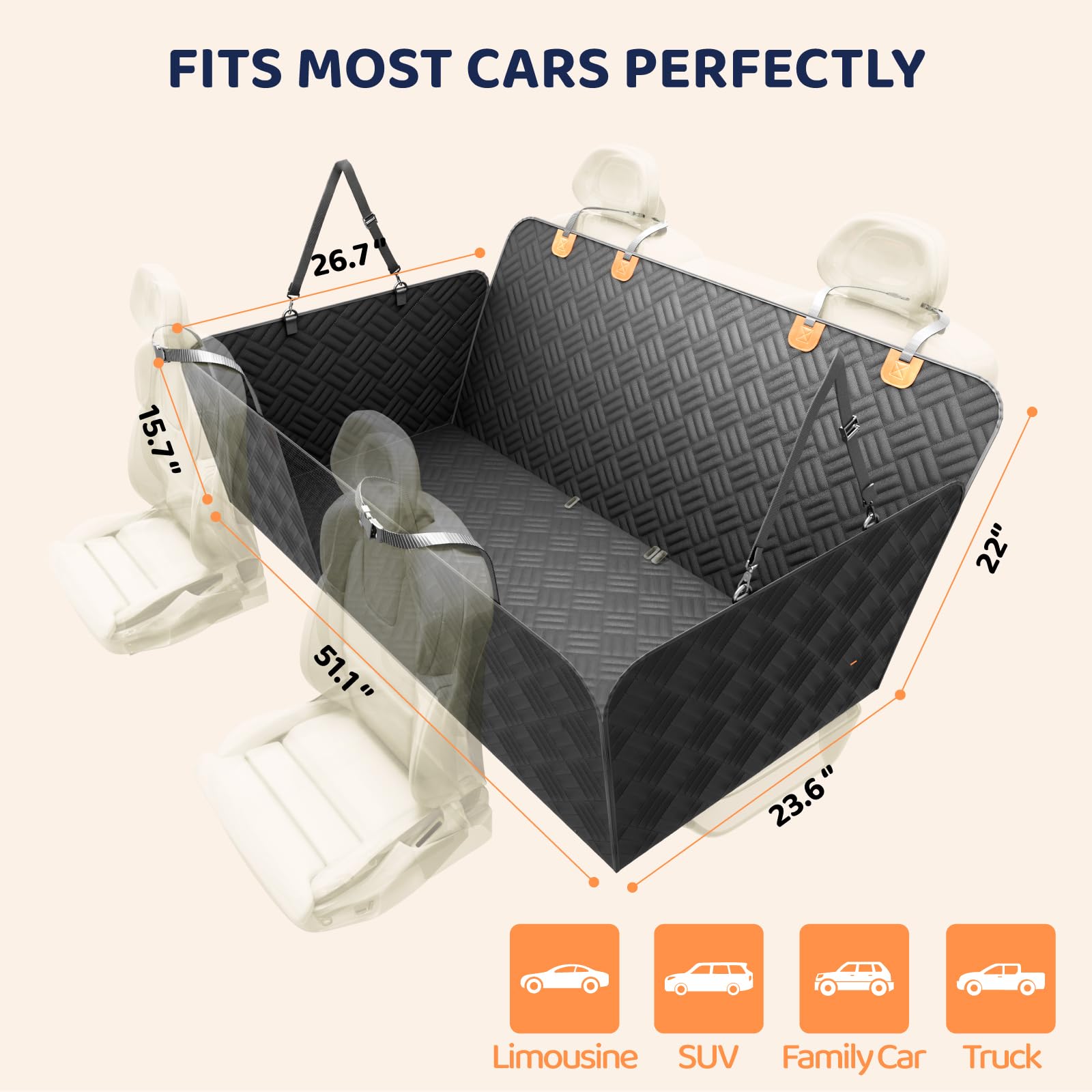 PROZAR convenient storage pockets keep toys and treats handy.
