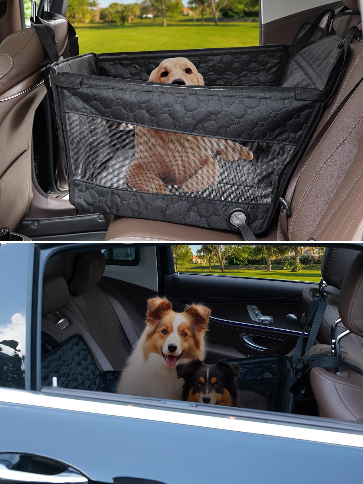 Prpeko dog car seat storage pocket for harness and toys
