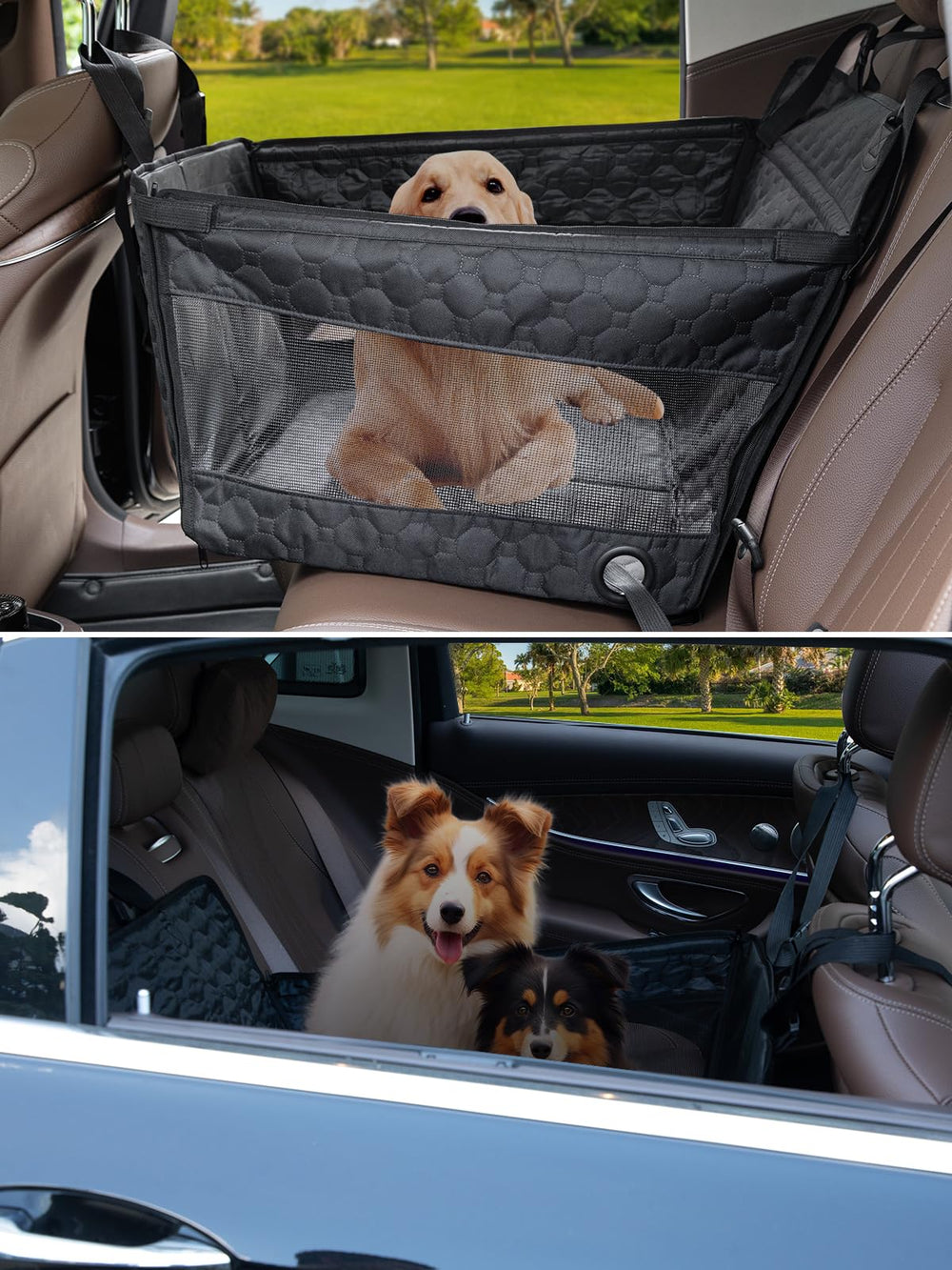 Prpeko dog car seat storage pocket for harness and toys