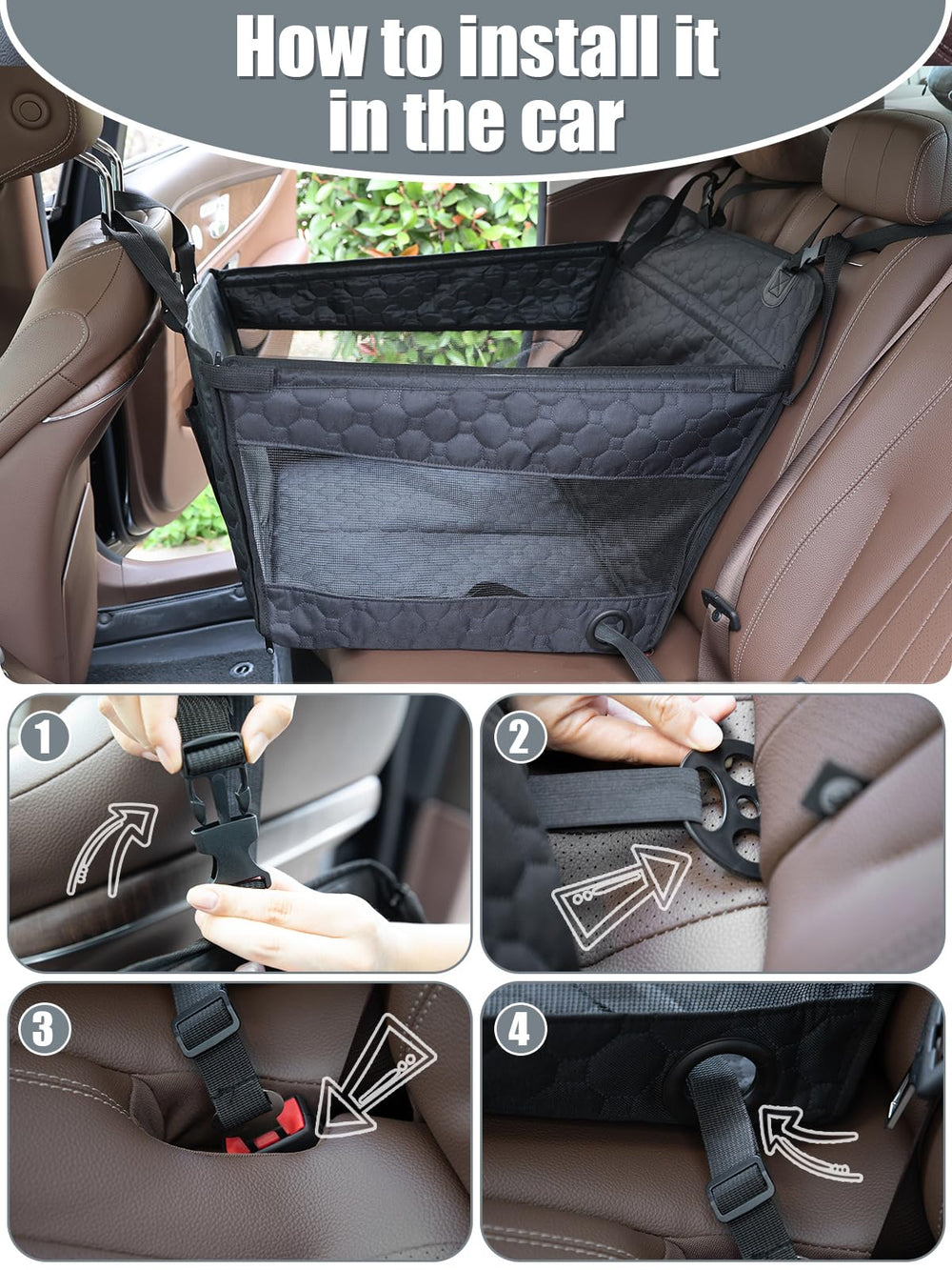 Prpeko dog car seat fits most cars and SUVs for versatile use