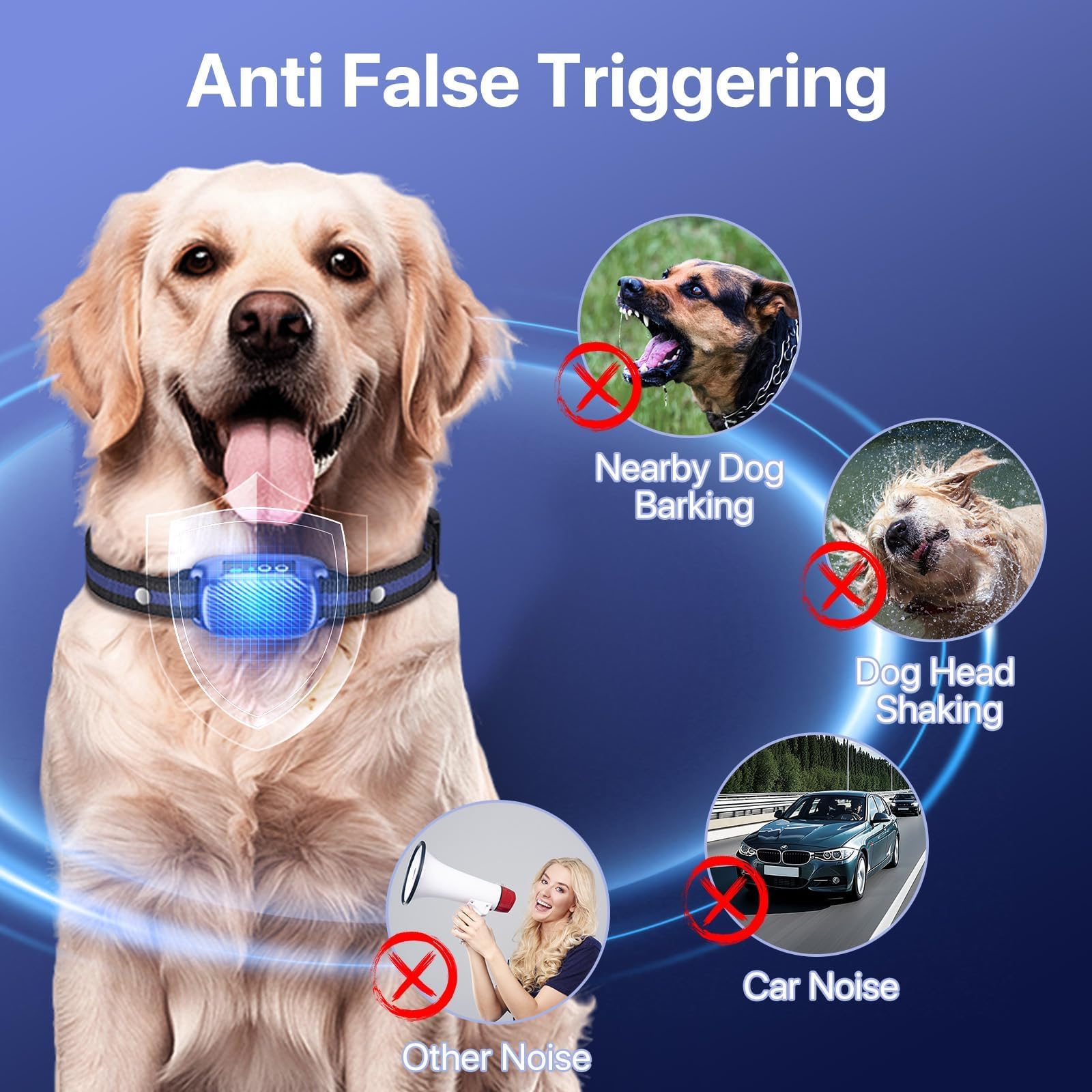 PRTRFLC bark collar display with training mode indicators aids quick setup