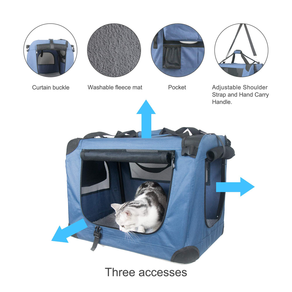 Prutapet Large Cat Carrier breathable mesh ensures fresh air and comfort during trips.