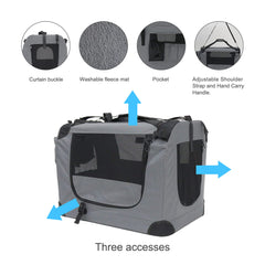 Prutapet large cat carrier breathable mesh panels for fresh air during journeys