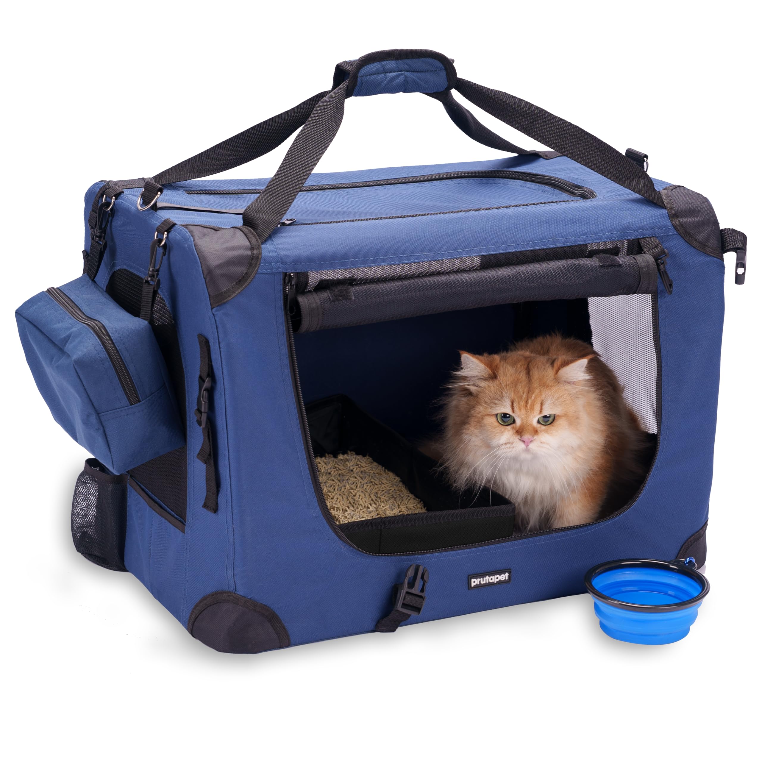 Prutapet Large Cat Carrier interior space enables comfortable movement during travel.
