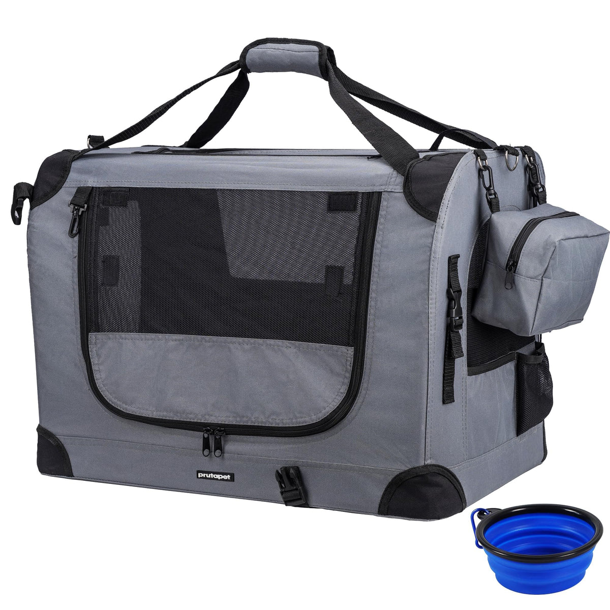 Prutapet large cat carrier top view showing roomy interior for easy resting travel