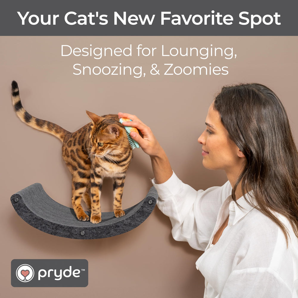 Pryde Pets anti-slip felt ensures stable lounging during playful scratching sessions.