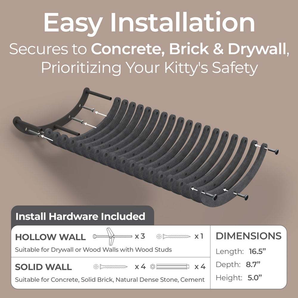 Pryde Pets installation hardware included for quick secure mounting on common wall types.