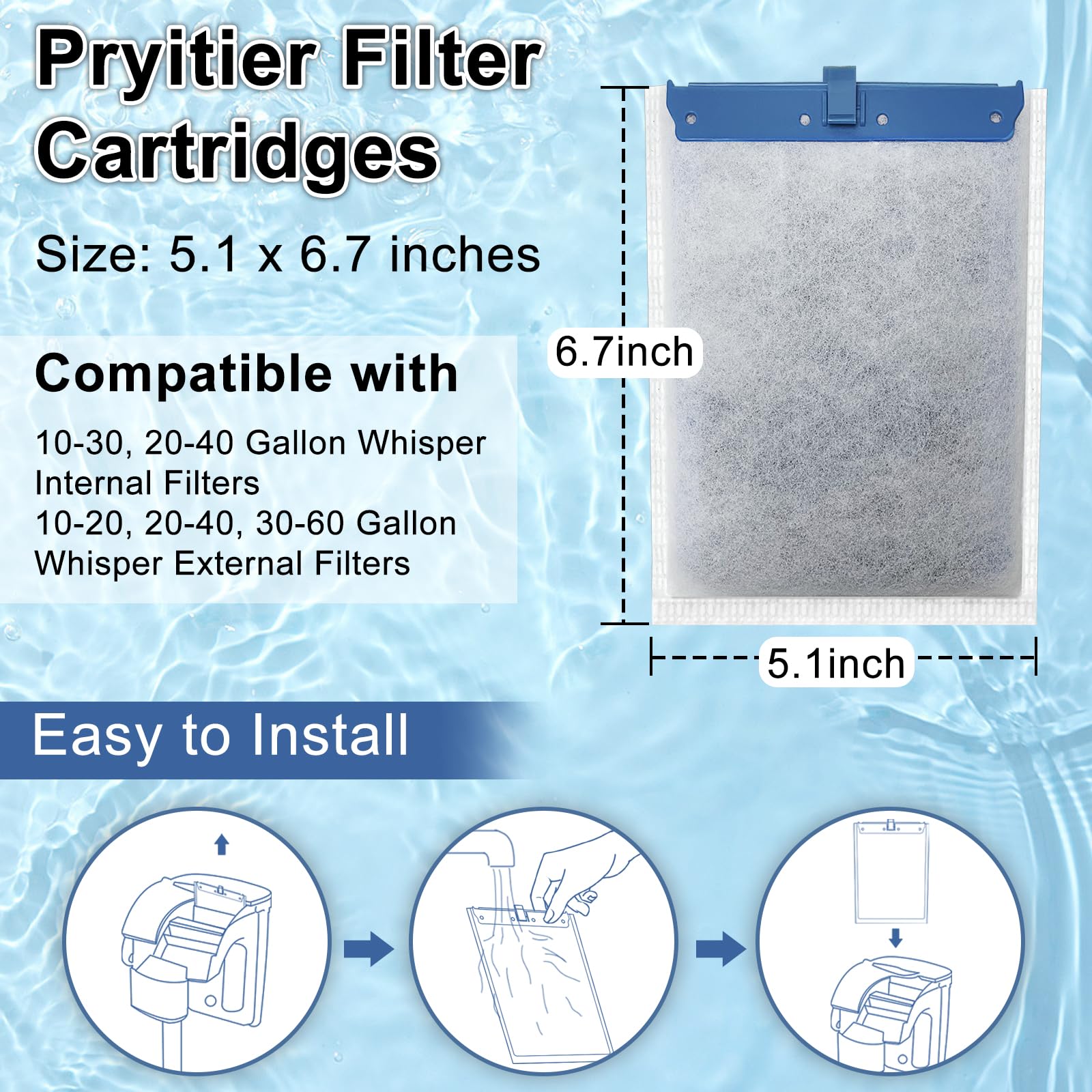 Pryitier filter cartridge chamber close-up showing secure Whisper compatibility and simple installation.