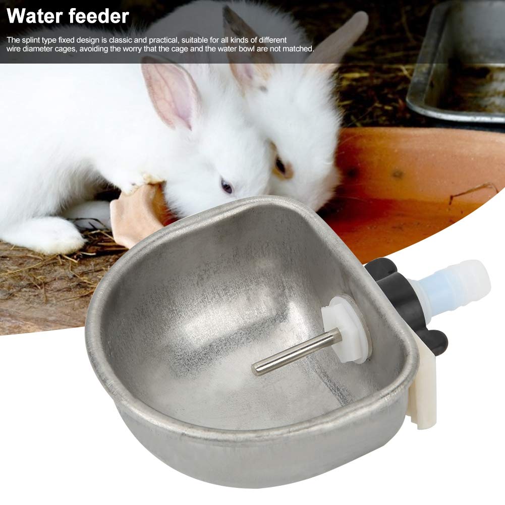 Pssopp rabbit water feeder bowl inside cage emphasizes compact design for small rabbits