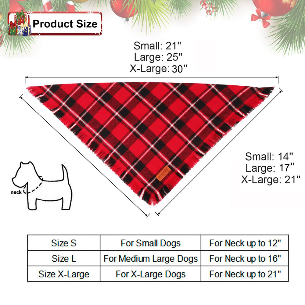 PTDECOR small neck 12in dog bandana fits small dogs
