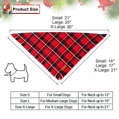 PTDECOR small neck 12in dog bandana fits small dogs