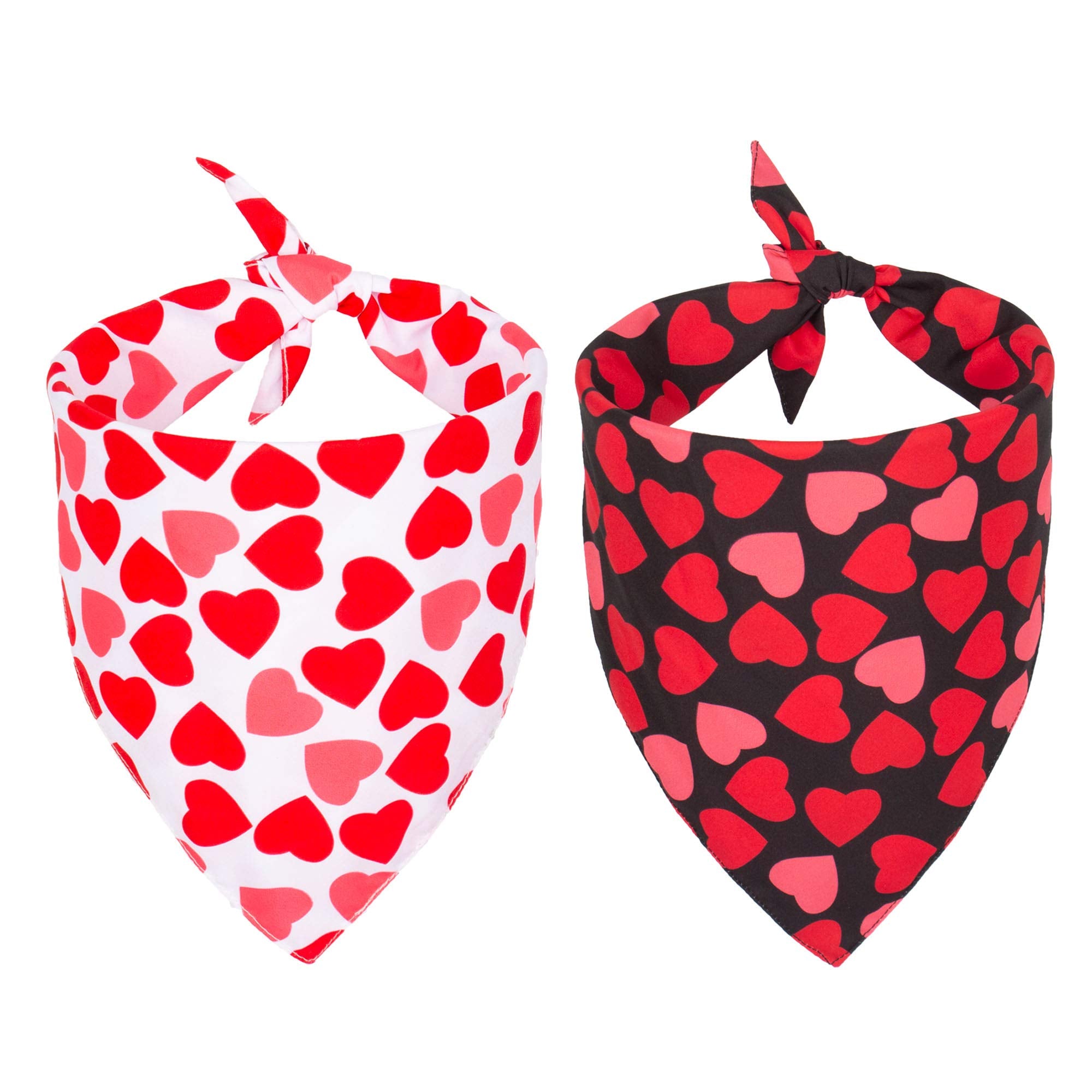 Bandana PTDECOR San Valentín con corazón blanco para paseos festivos.