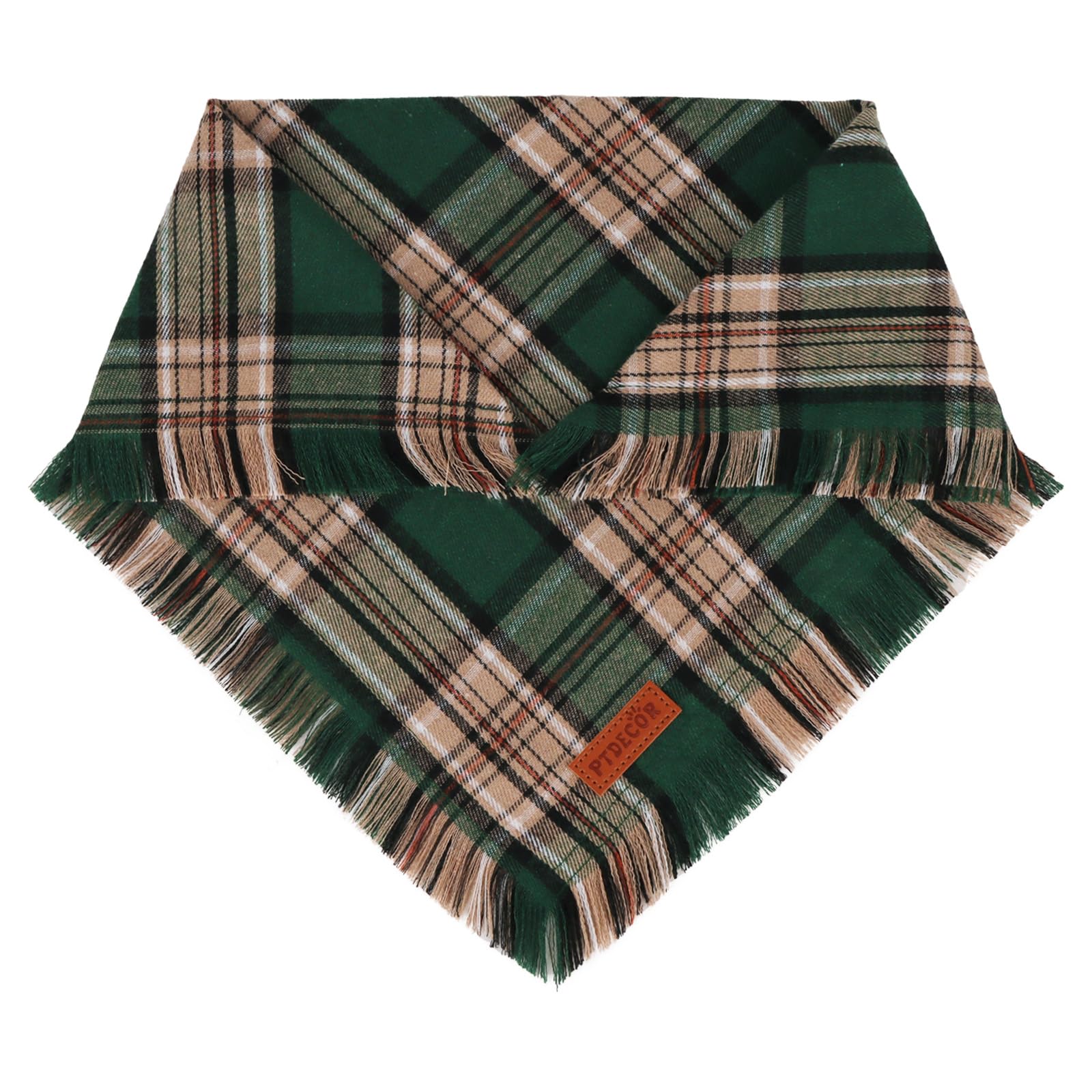 PTDECOR Christmas dog bandana on a festive pup, great for photos.