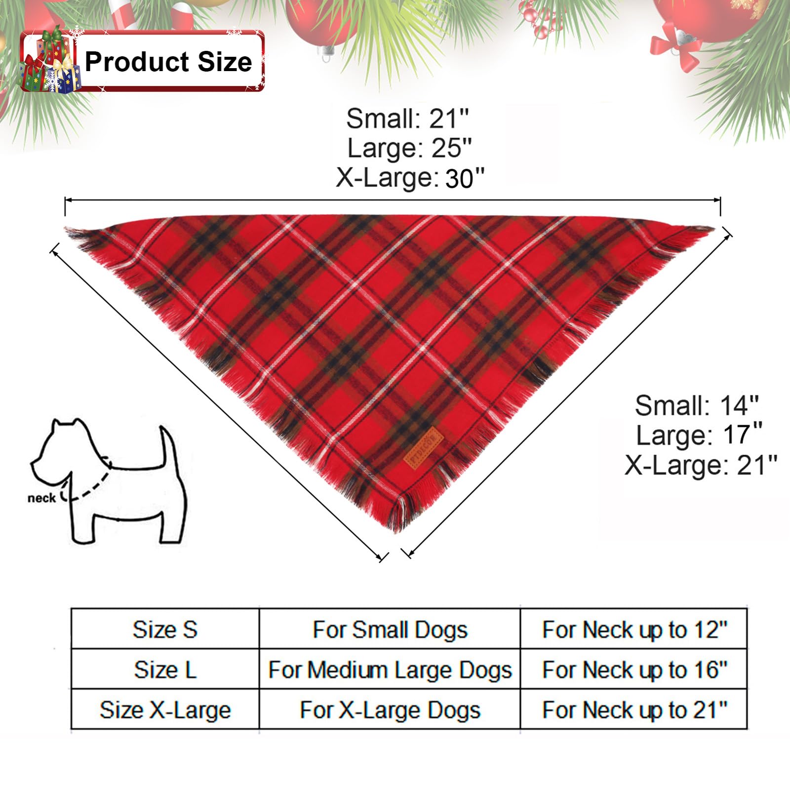 PTDECOR dog bandana size guide helps you pick the right fit.
