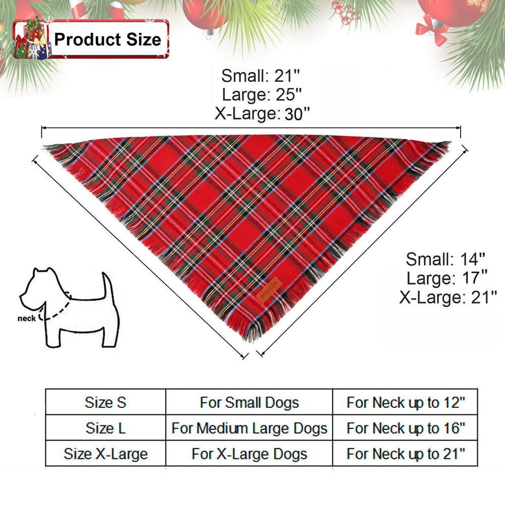 PTDECOR dog bandana with small to XL sizes for neck comfort