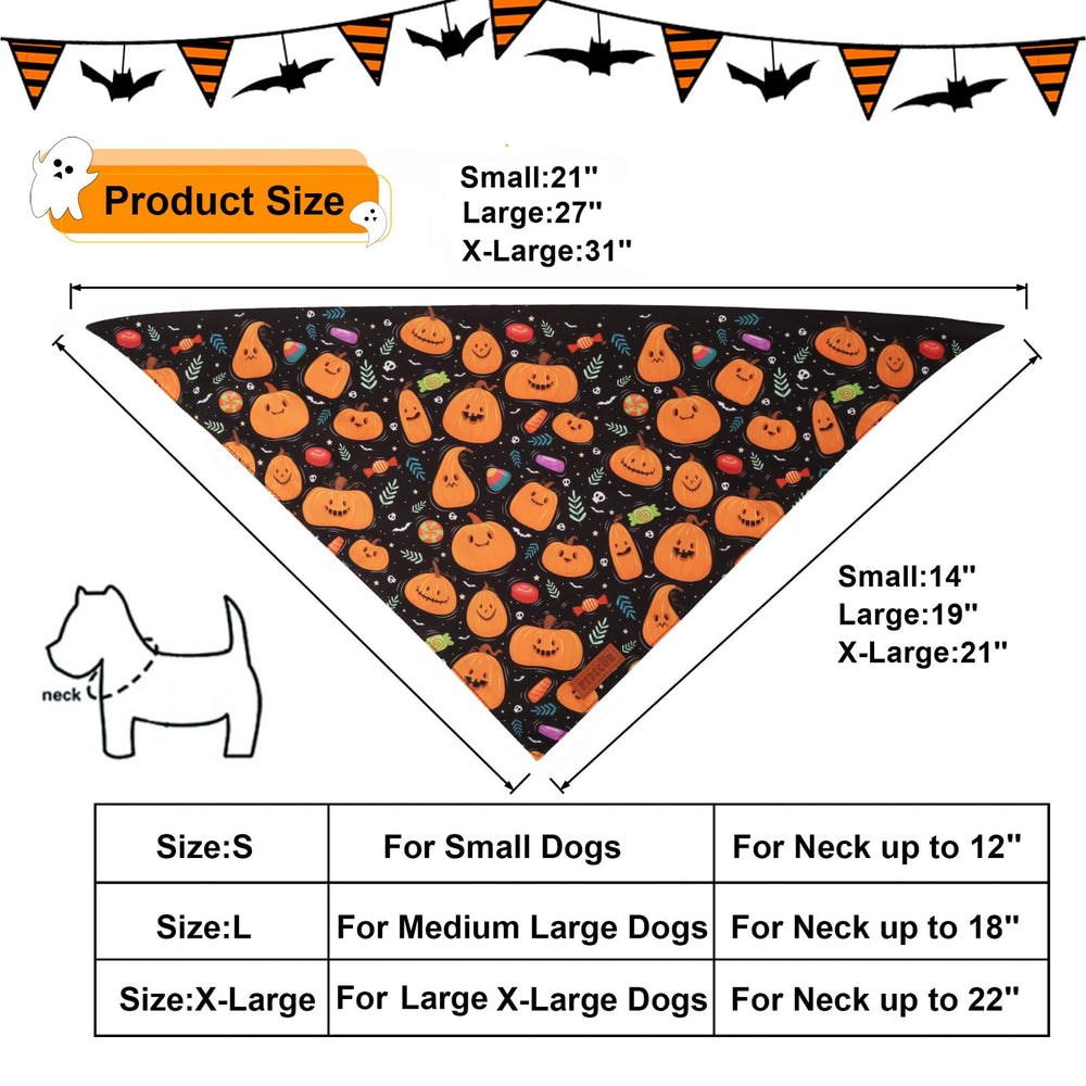 PTDECOR Halloween dog bandana two-pack offers versatile seasonal styling