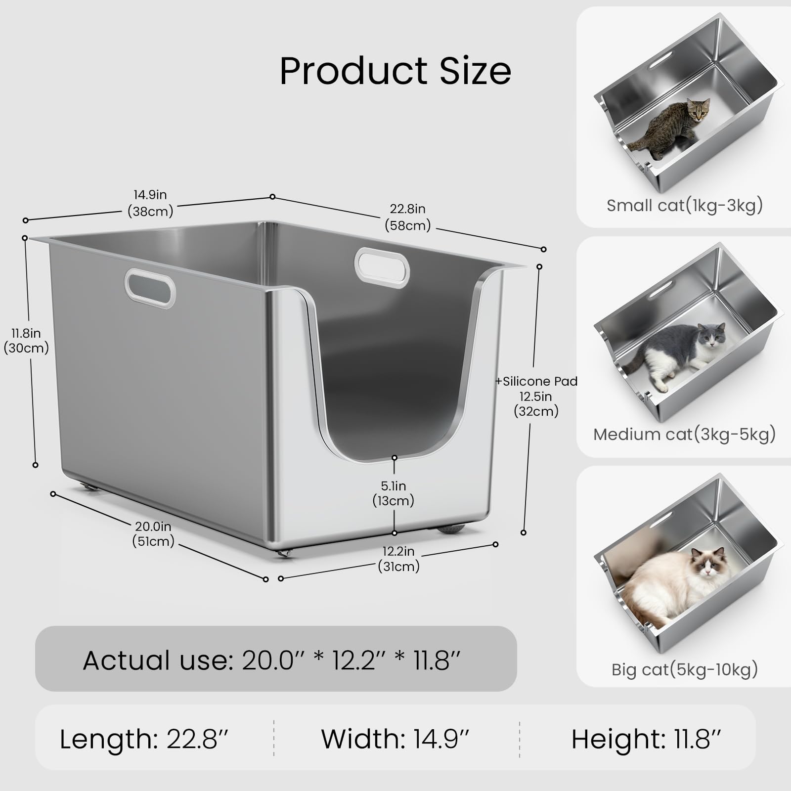 PTFFF XL litter box interior supports big cats and multi-pet households.