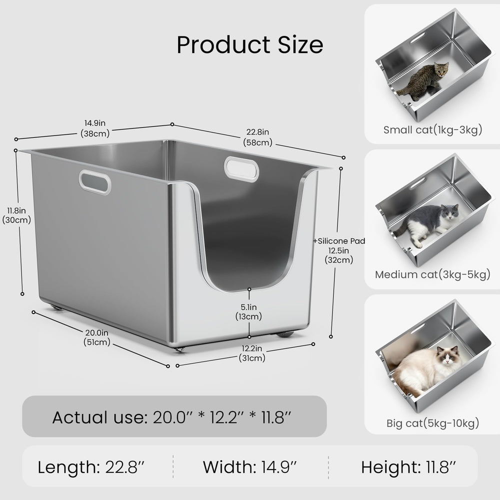 PTFFF XL litter box interior supports big cats and multi-pet households.