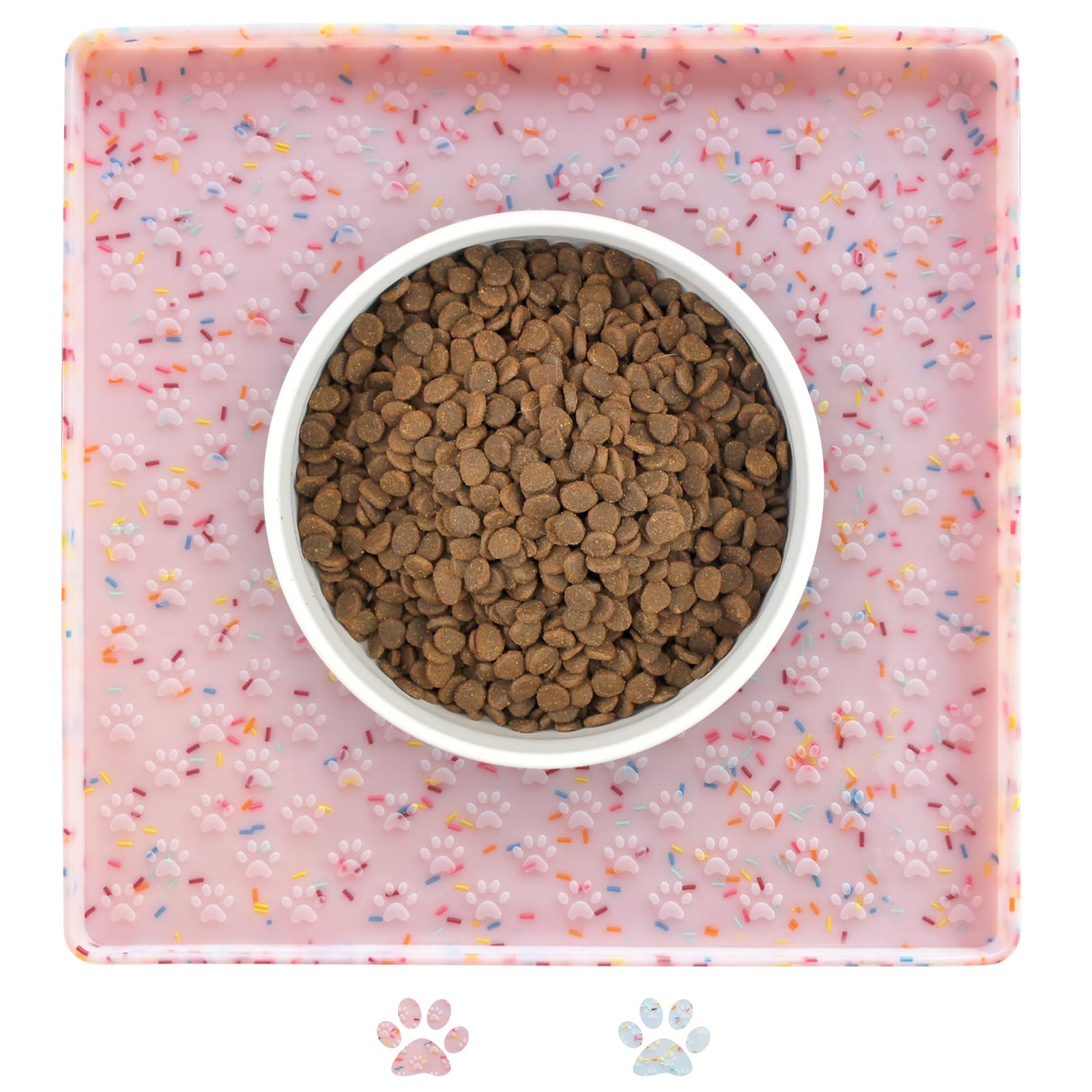 Ptlom alfombra alimento perro antideslizante rosa evita derrames