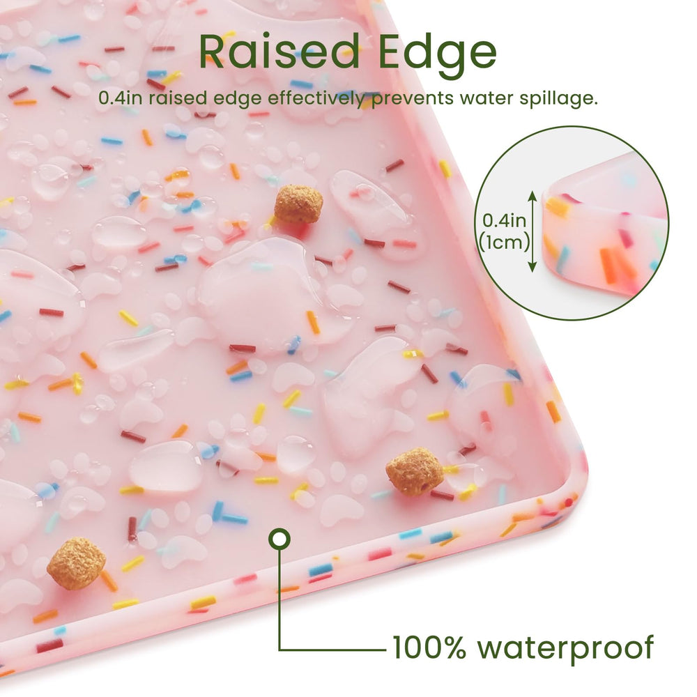 Ptlom alfombra silicona rosa para alimento y agua