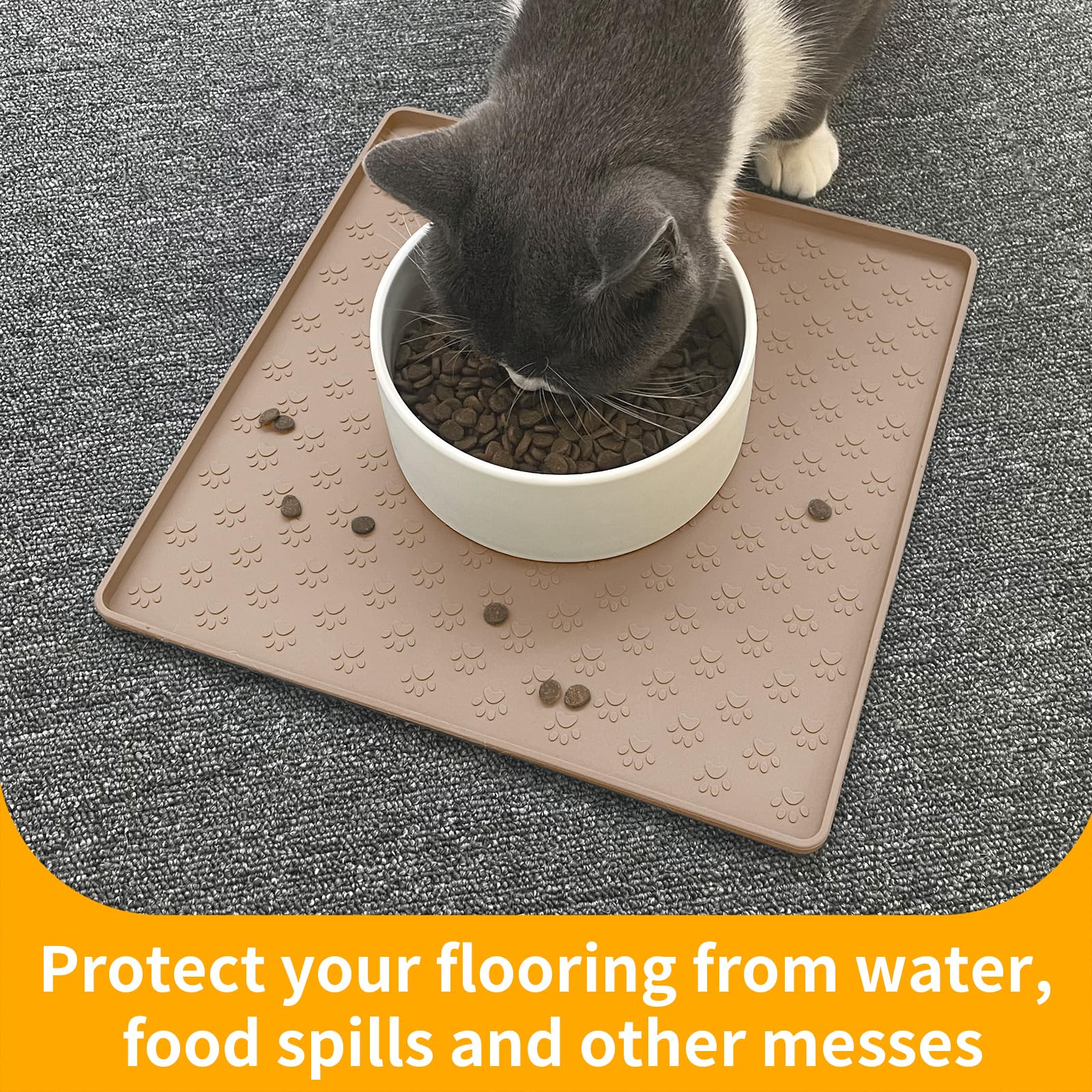 Ptlom dishwasher-safe pet mat for quick, thorough cleaning after meals.