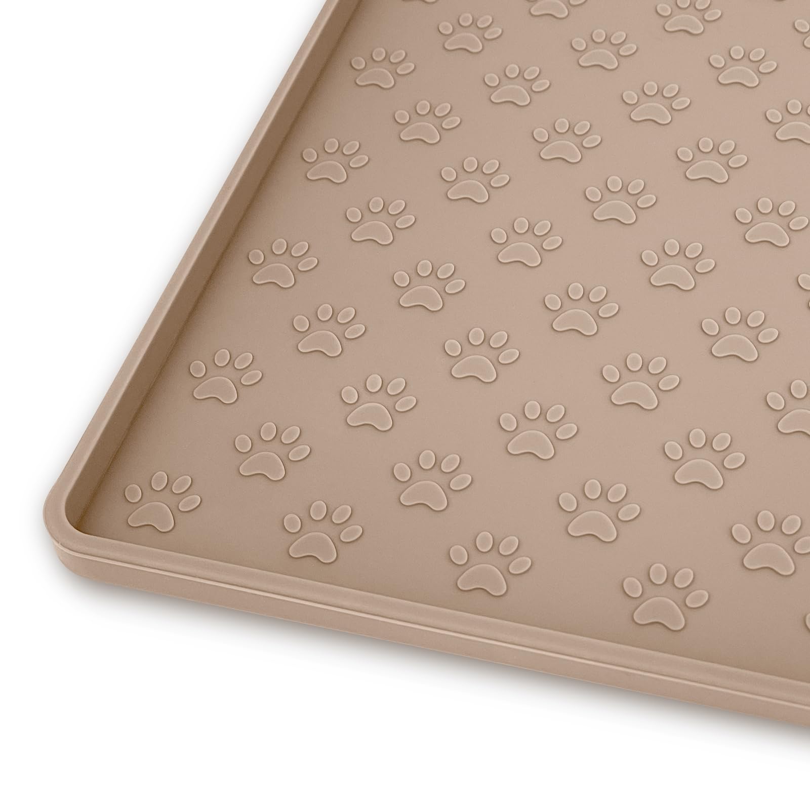 Ptlom dog food mat with anti-slip edges keeps bowls steady during meals