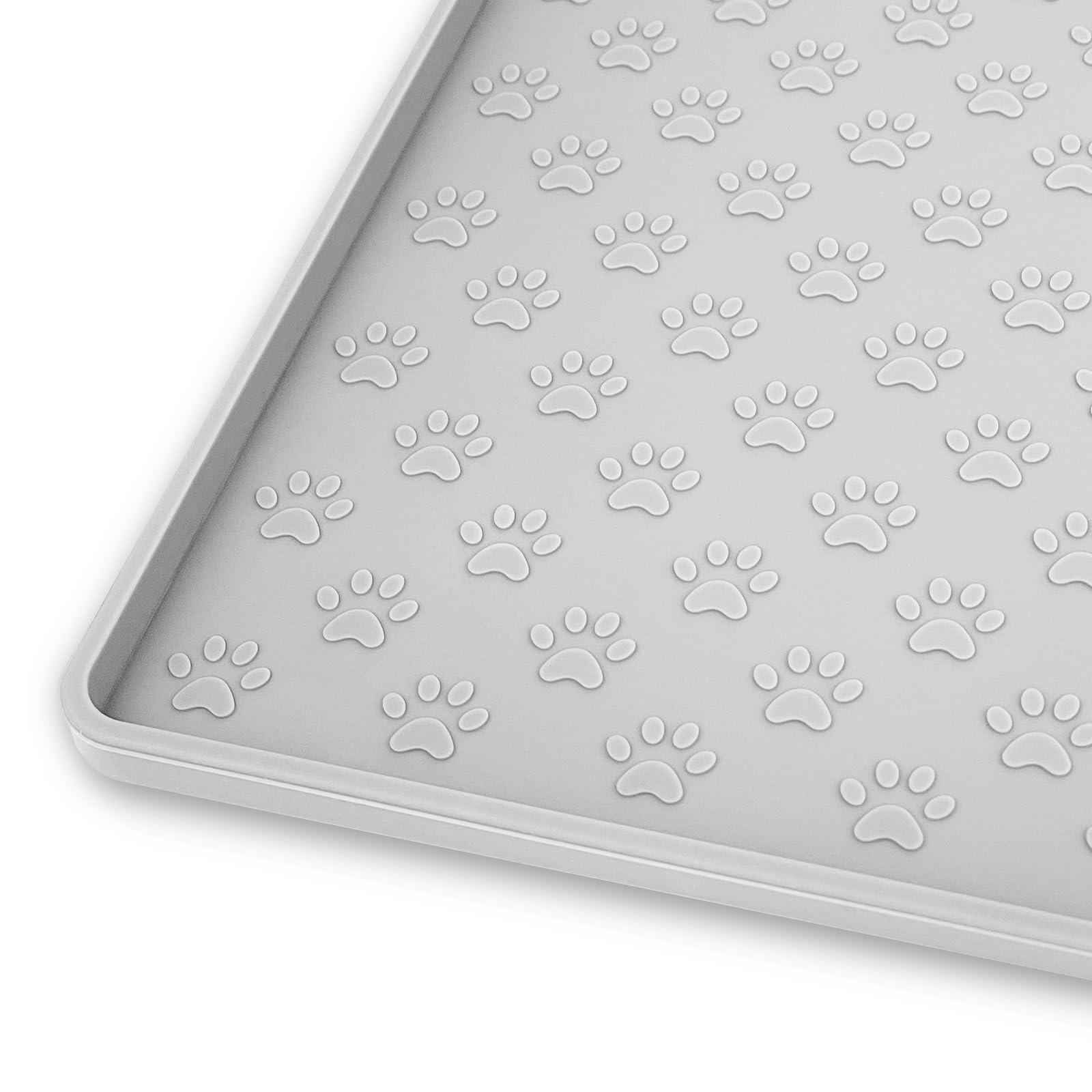 Ptlom dog food mat anti-slip edges stabilize bowls during meals
