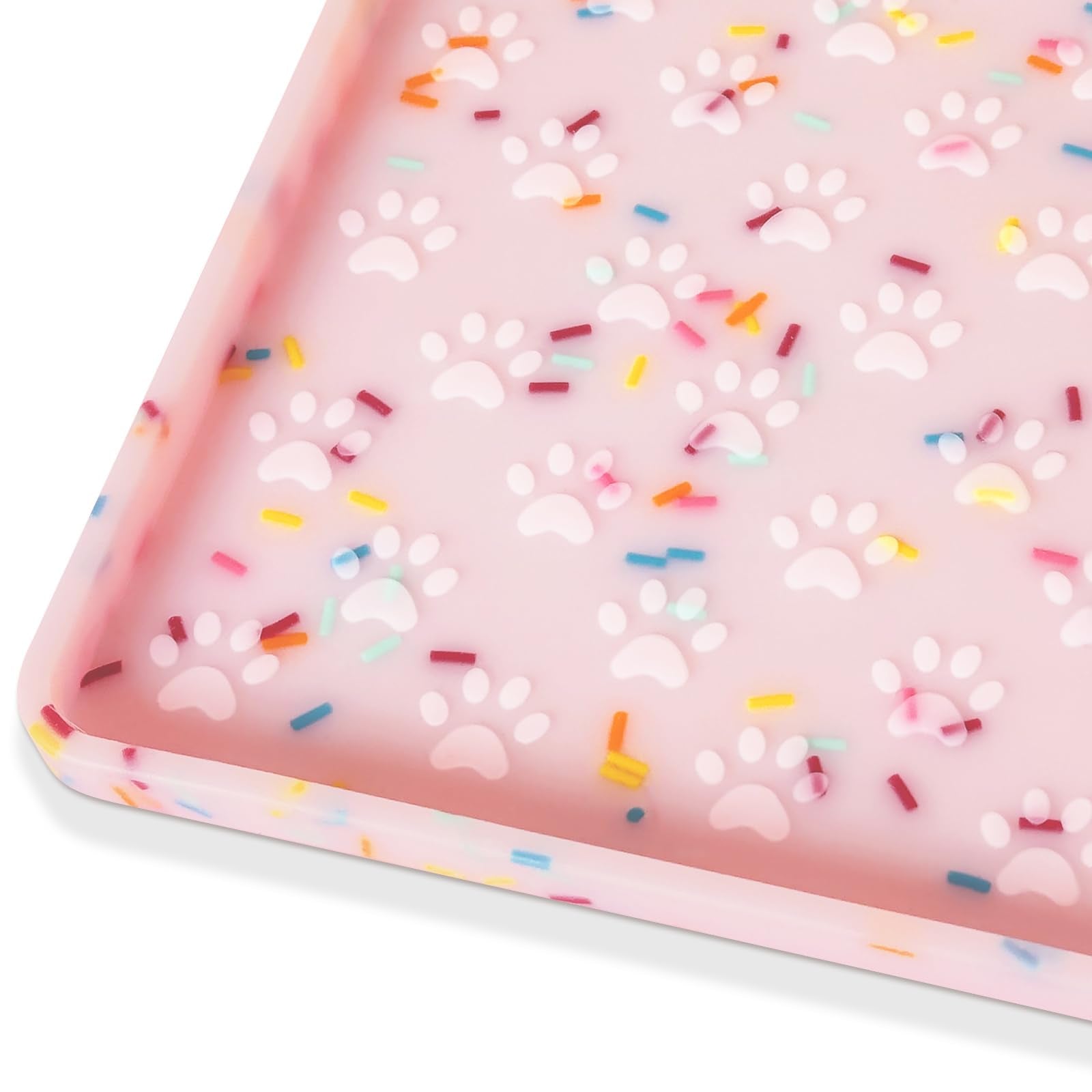 Ptlom anti-slip dog food mat guarding spills during meals