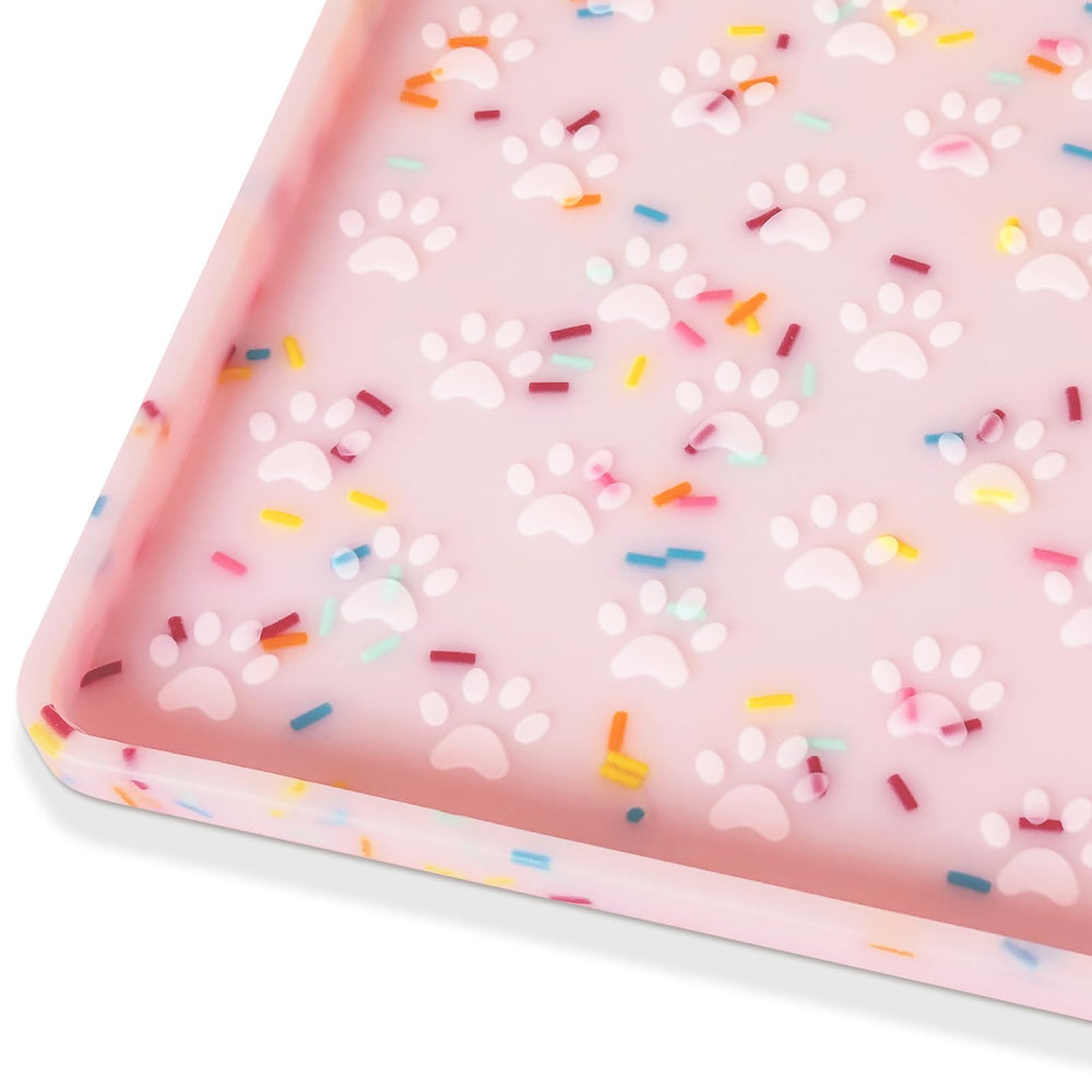 Ptlom anti-slip dog food mat guarding spills during meals