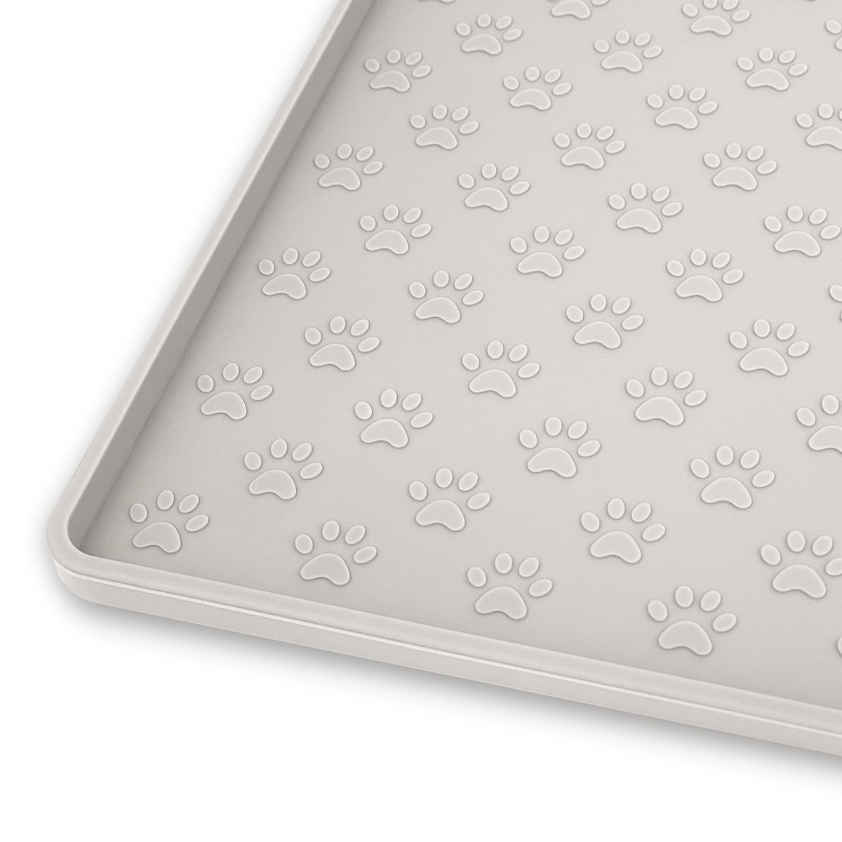 Ptlom dog food mat anti-slip keeps bowls stable during meals.