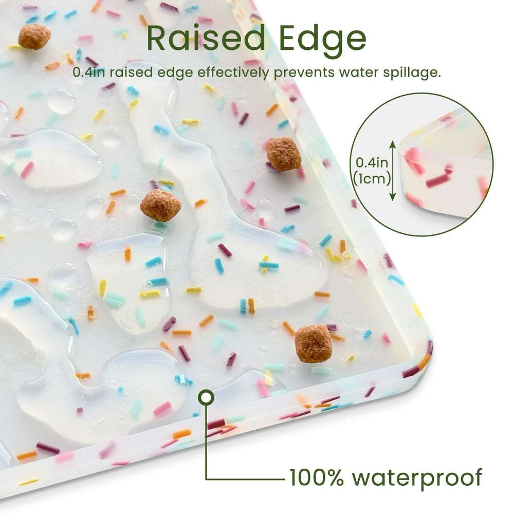 Ptlom dog food mat easy-clean dishwasher-safe silicone.