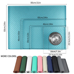 Ptlom mat features non-slip surface to keep bowls secure