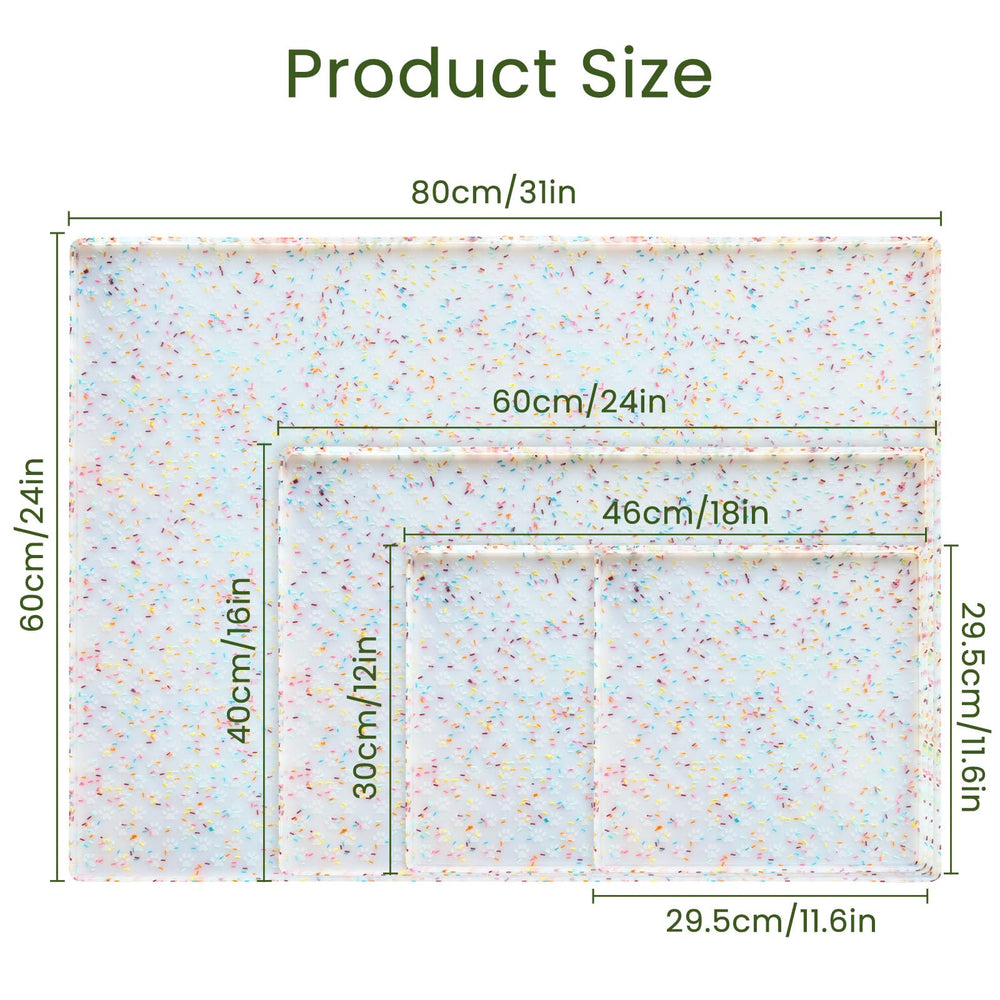 Ptlom dog food mat raised-edges mess-free keeps kitchen clean.