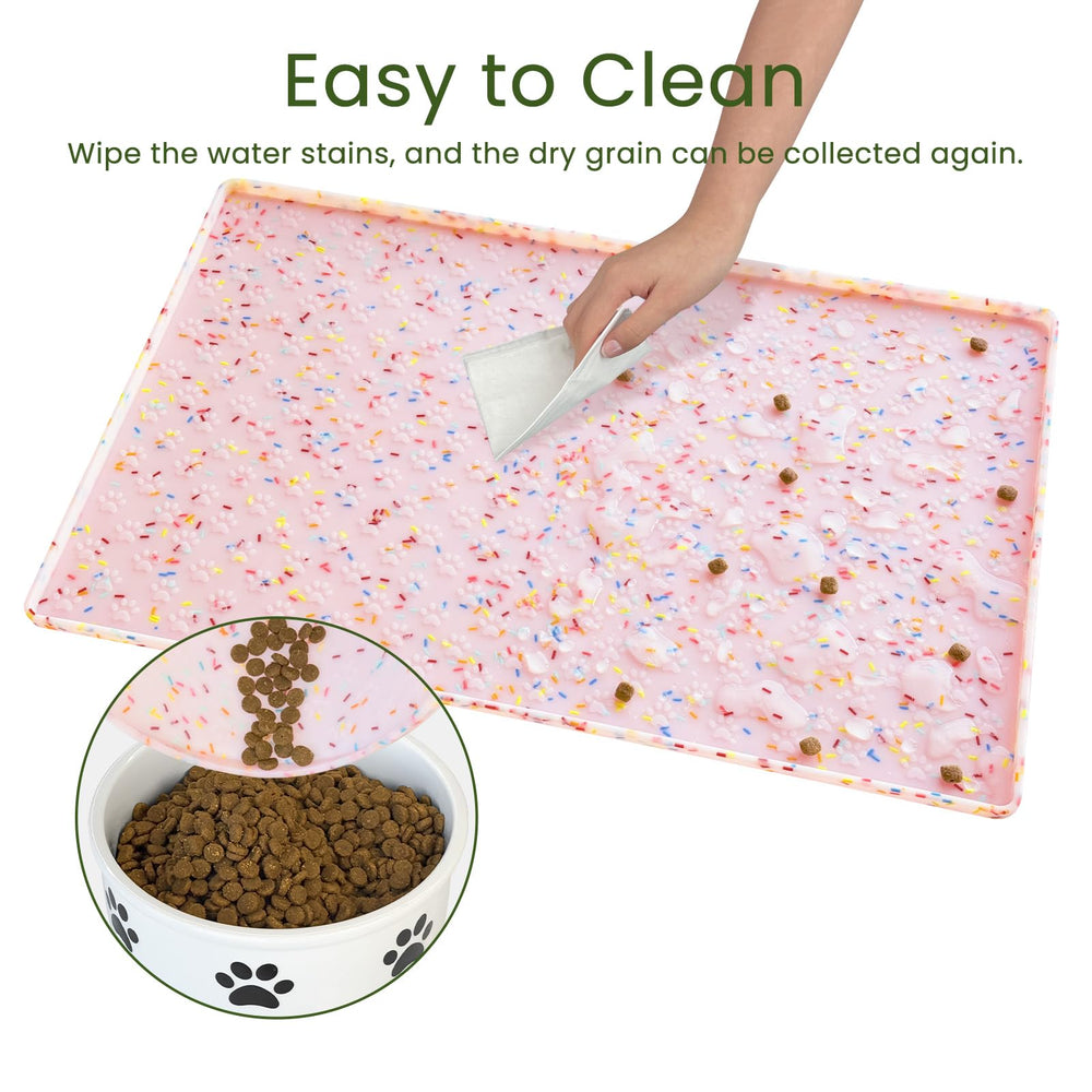 Ptlom easy-clean dog mat wipes clean or dishwasher safe