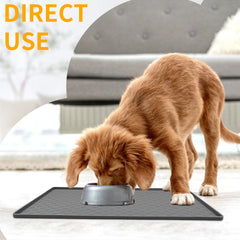 Ptlom grey placemat waterproof surface protects floors from mess.