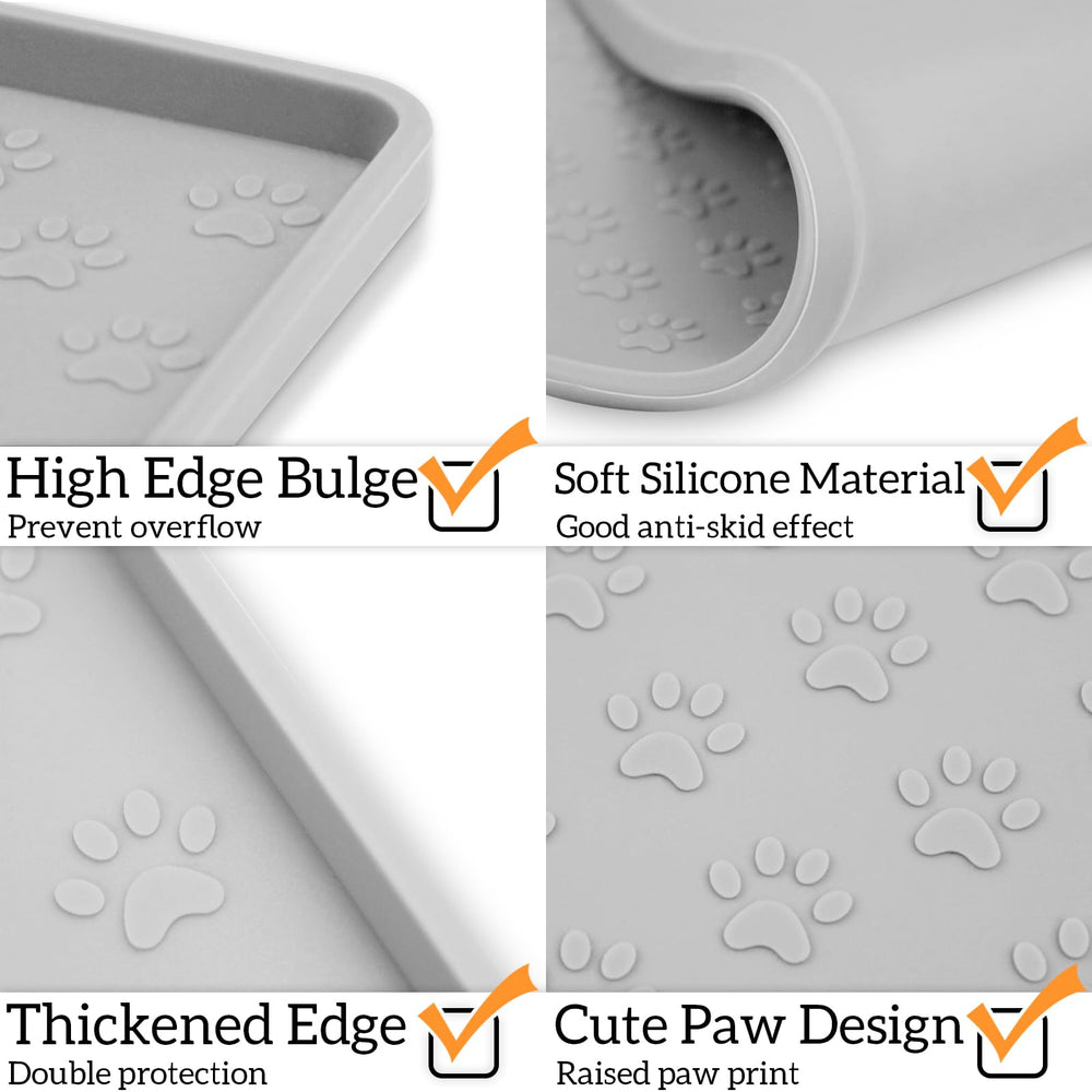 Ptlom high-lips dog mat raised edges contain messes and crumbs