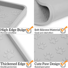 Ptlom high-lips dog mat raised edges contain messes and crumbs