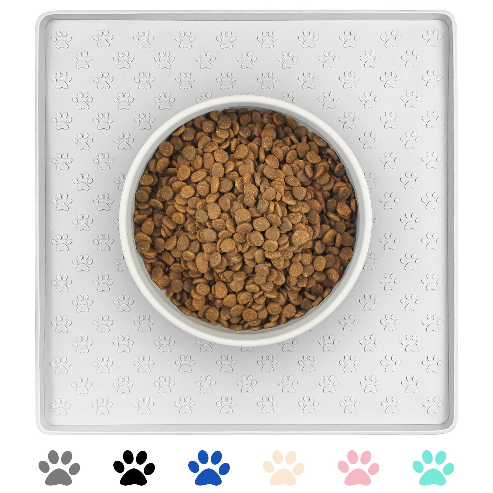 Mantel de silicona Ptlom para perros y gatos con huellas, evita derrames