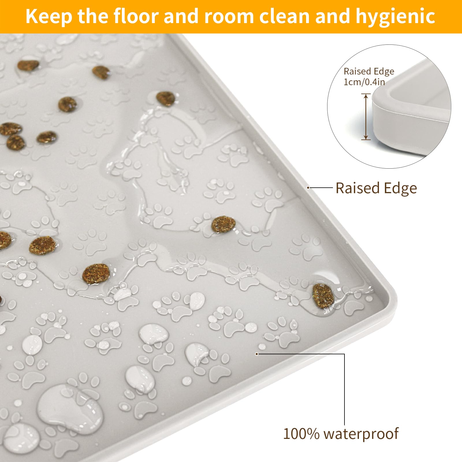 Ptlom multi-use pet feeder mat suits bowls, fountains, and stations.
