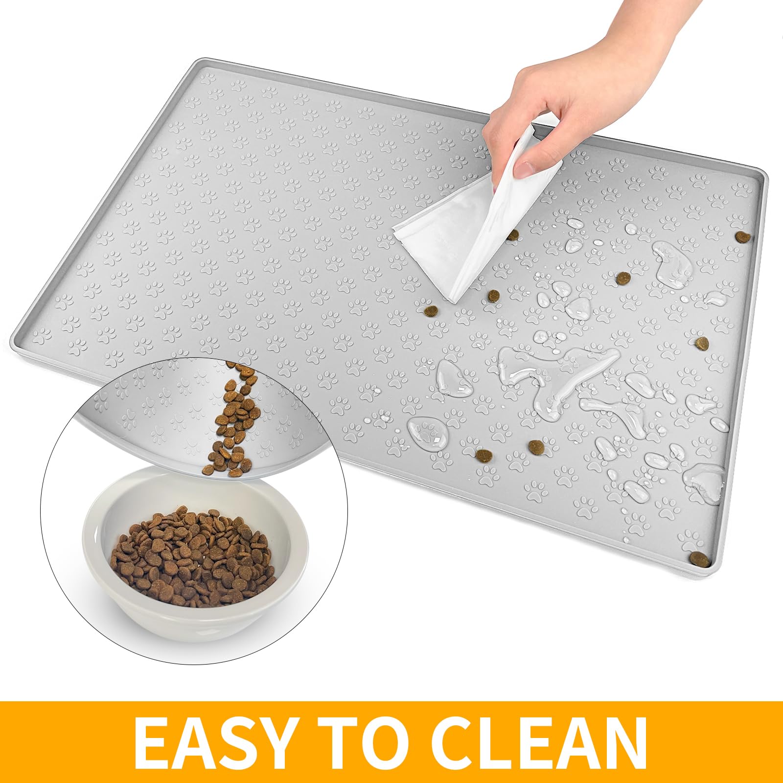 Ptlom non-slip tray protects floors and simplifies mealtime cleanup