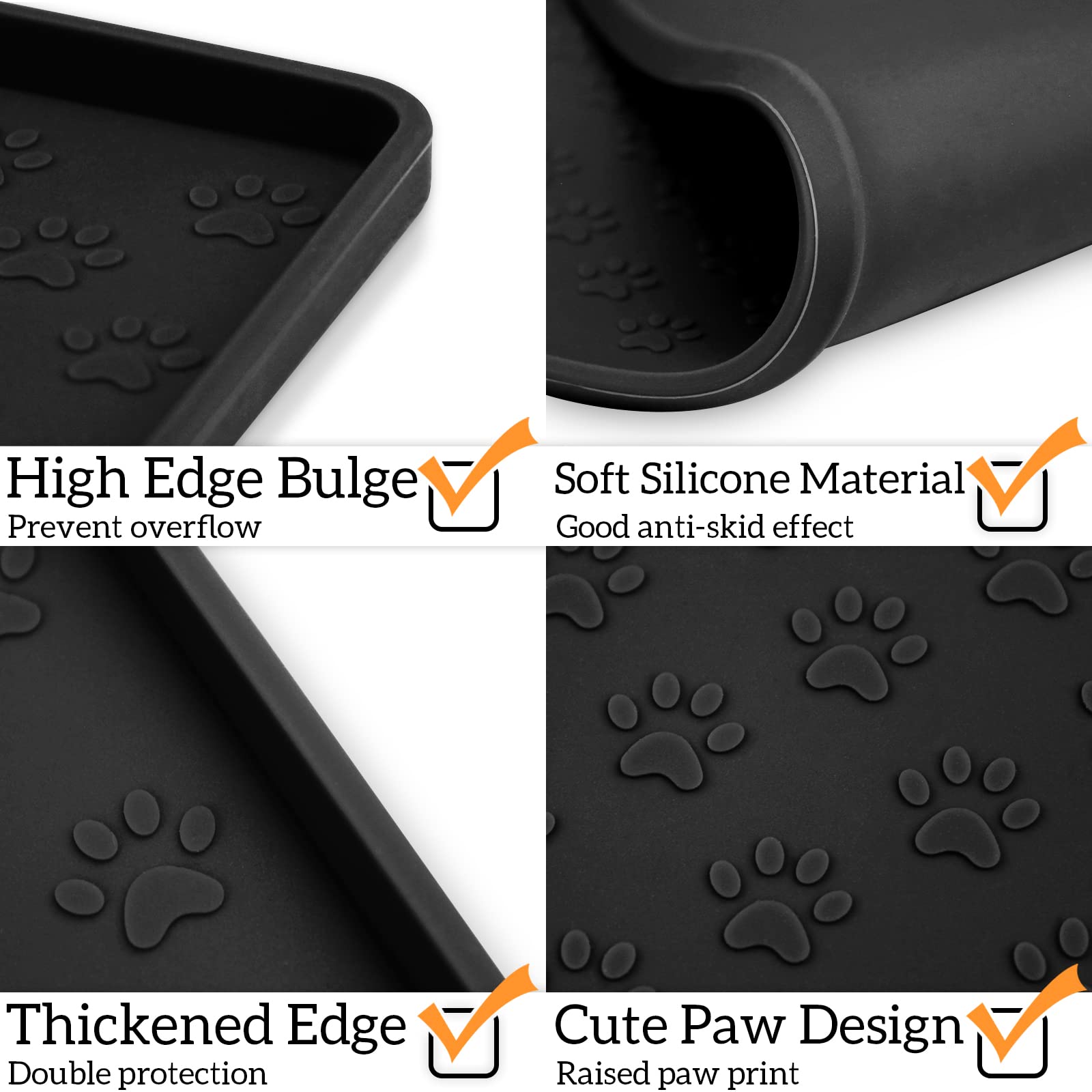 Ptlom pet placemat bowls-stay-in-place feature reduces floor contamination.