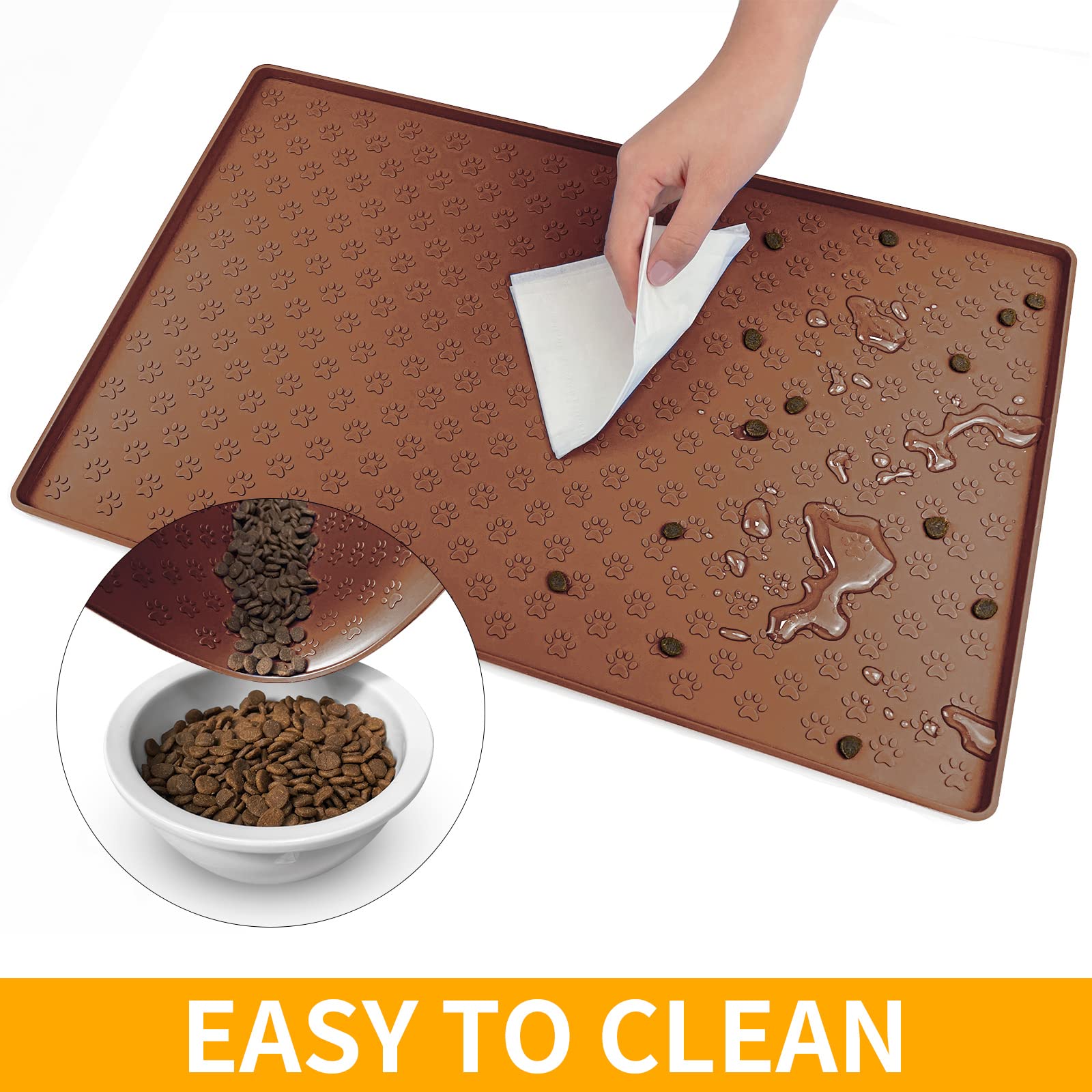 Ptlom Placemat brown color blends with decor while hiding stains.