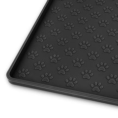 Ptlom pet placemat edge-guard protects floors during mealtime and reduces spills.