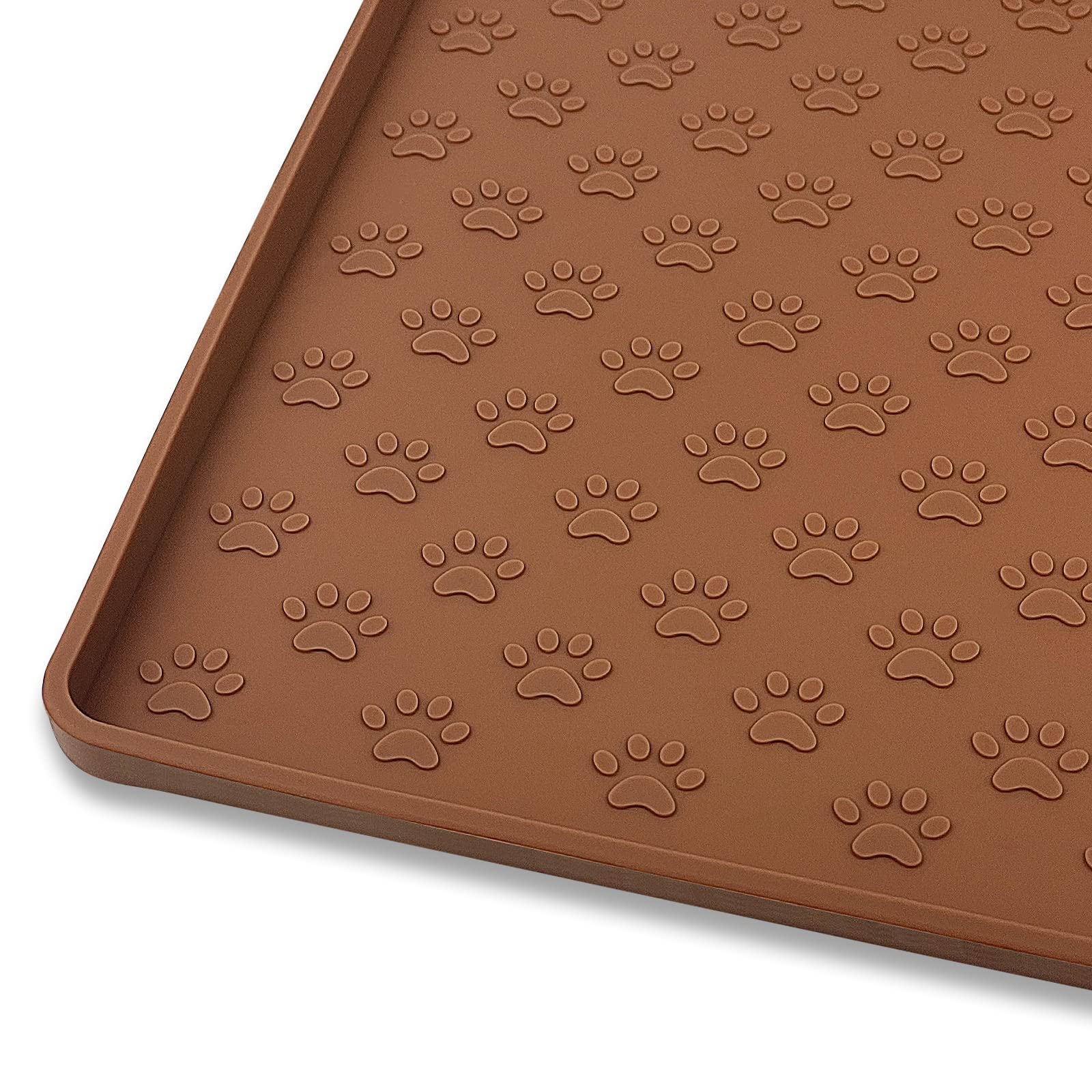 Ptlom Pet Placemat edge protect shows raised border to prevent spills during meals.