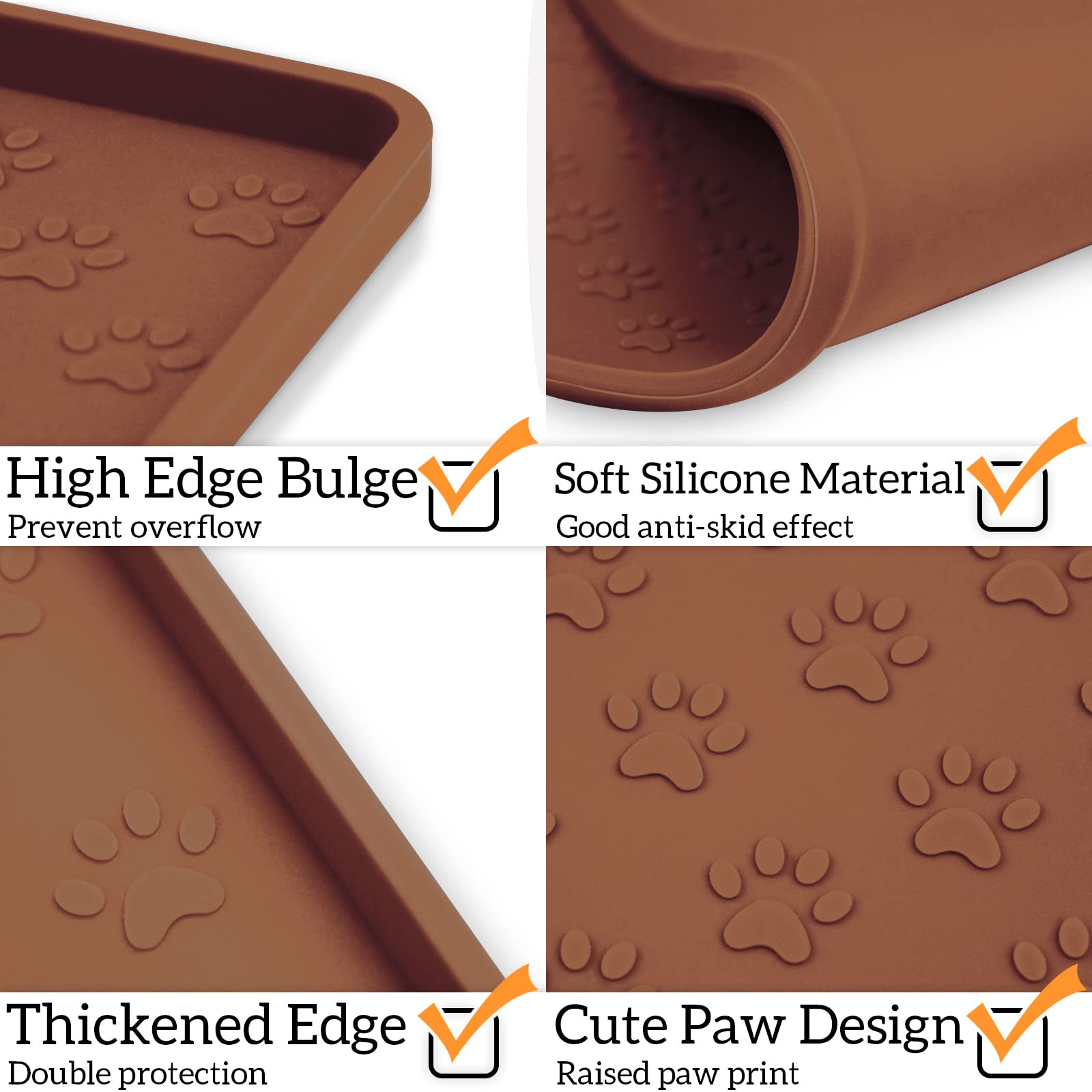 Ptlom Pet Placemat floor saver design reduces mess around feeding area.