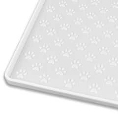 Ptlom pet placemat waterproof silicone surface protects bowls from spills.