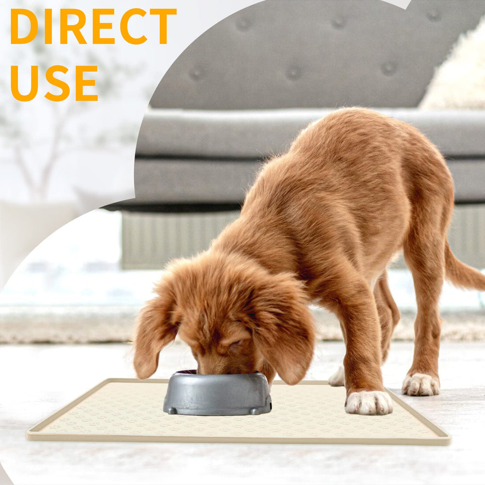 Ptlom silicone placemat beige non-slip base keeps bowls steady