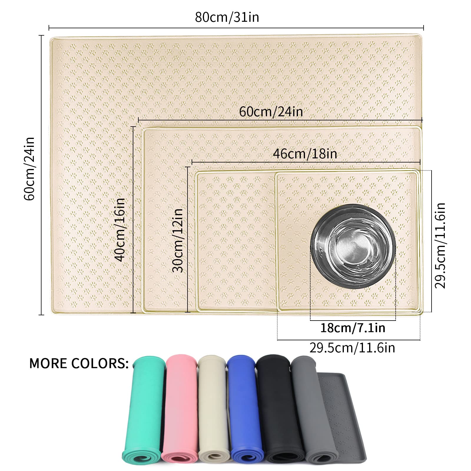 Ptlom placemat beige waterproof surface keeps feeding area clean